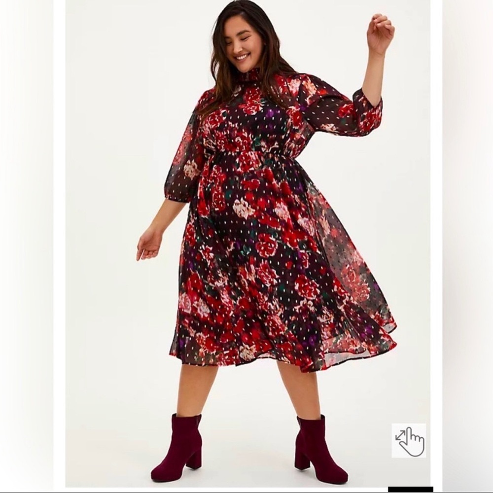 Torrid Burgundy mock neck dress